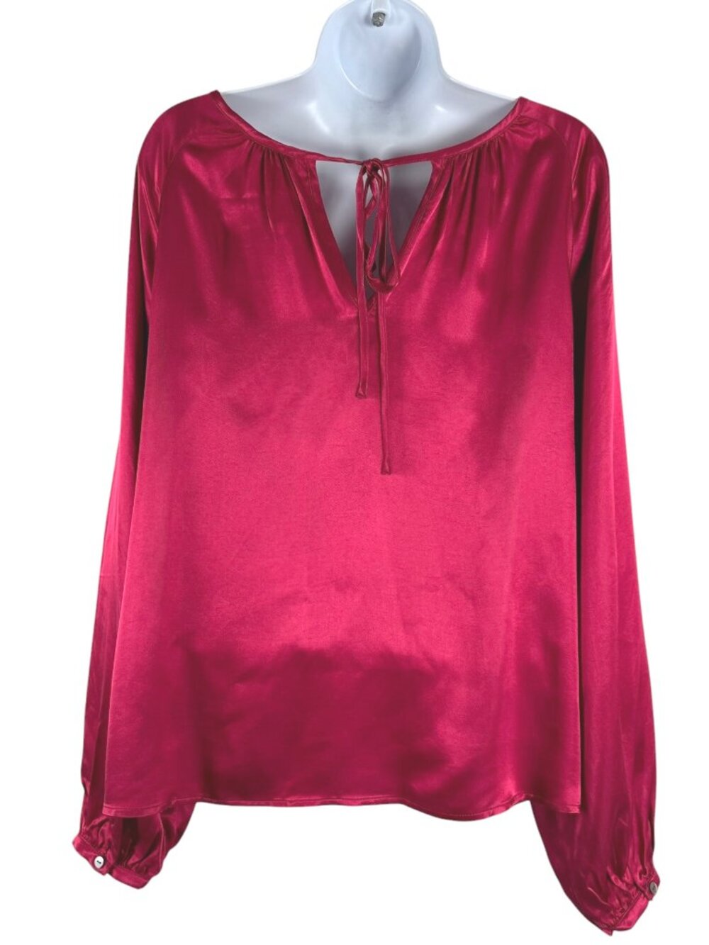 Nation LTD Eveline Raglan Satin Blouse Top Large Raspberry Jam NWT TP-3874 - Picture 5 of 12